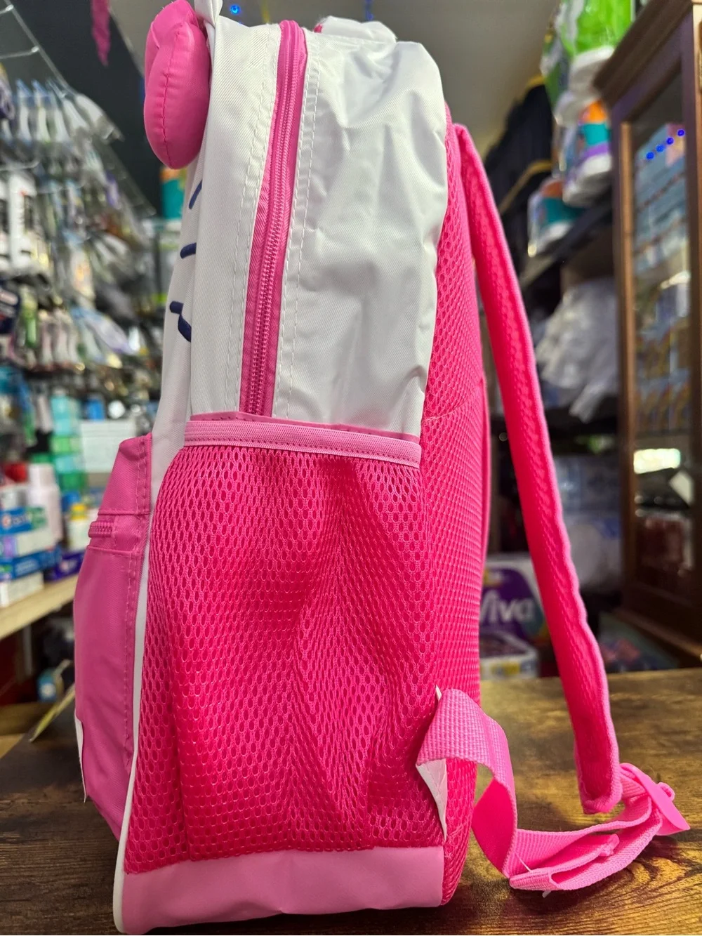 Hello Kitty Pink & White Kids Backpack with Bow Accent